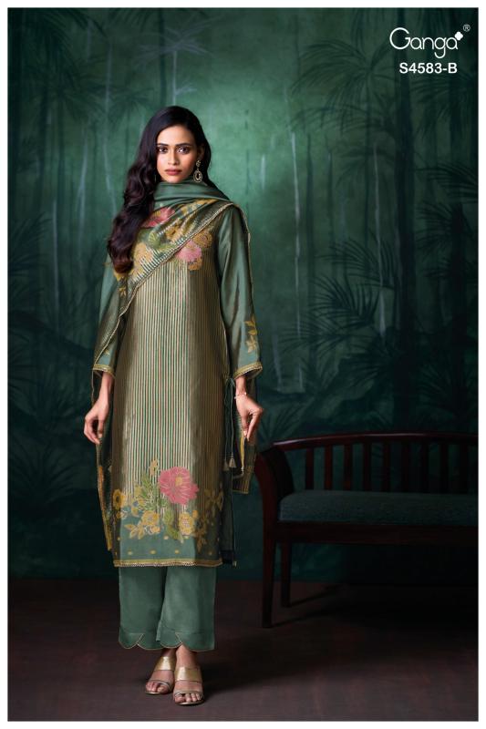 Ganga rostha 4583 wholesale ganpati dress materials online shopping india
